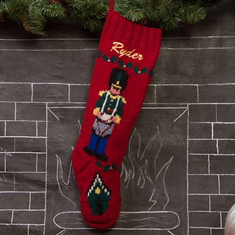 Cozy Drummer Boy Stocking: Hand-Knitted Wool Holiday Cheer!
